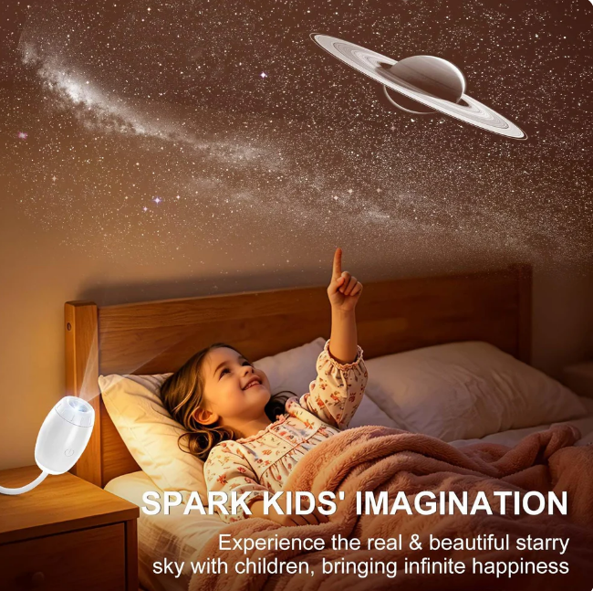 Galaxy Projector Night Light for Bedroom - 2 in 1 USB Starry Sky Led Lamp