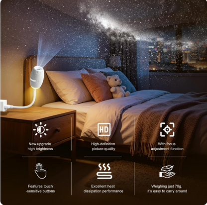 Galaxy Projector Night Light for Bedroom - 2 in 1 USB Starry Sky Led Lamp